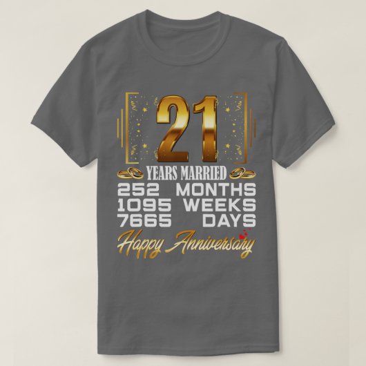 21 jaar gehuwd Funny 21st Wedding Jubileum T-shirt (Design voorkant)