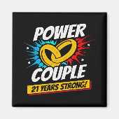 21 jaar getrouwd - 21ste bruiloft Jubileum Magneet (Voorkant)