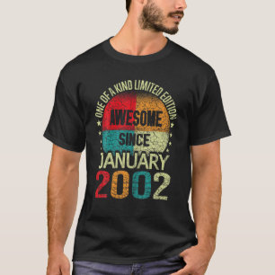 21 jaar Geweldige sinds januari 2002 Vintage 21St. T-shirt