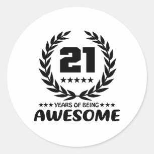 21 jaar Geweldige zijn Ronde Sticker