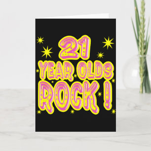 21 jaar Olds Rock! (Roze) Wenskaart Kaart
