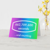 21 jaar oud / 21ste verjaardag (seconden) kaart (Gele Bloem)