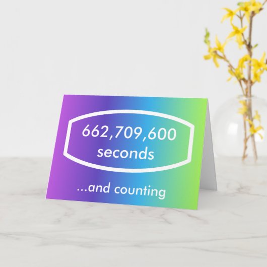 21 jaar oud / 21ste verjaardag (seconden) kaart (Gele Bloem)