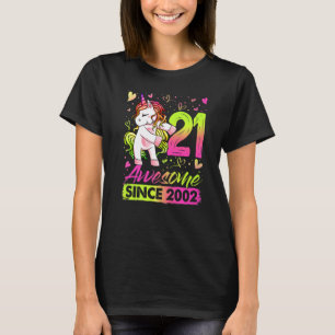 21 jaar oud Flossing Unicorn 21st Birthday Girl T-shirt