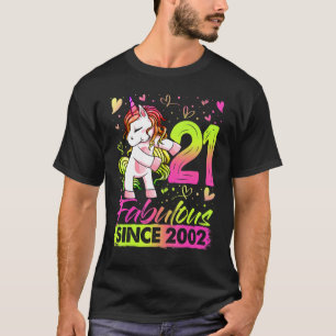 21 jaar oud Flossing Unicorn 21st Birthday Girl T-shirt