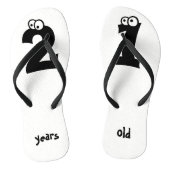 21 jaar oud Fun Black en White Numbers Birthday Teenslippers (Voetbed)