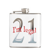 21 jaar oud | Funny 21ste verjaardag Ik ben legaal Heupfles (Voorkant)
