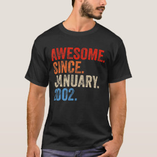 21 jaar oud Geweldige sinds januari 2002 21ste geb T-shirt