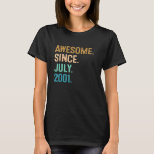 21 jaar oud Geweldige sinds juli 2001 21e verjaard T-shirt