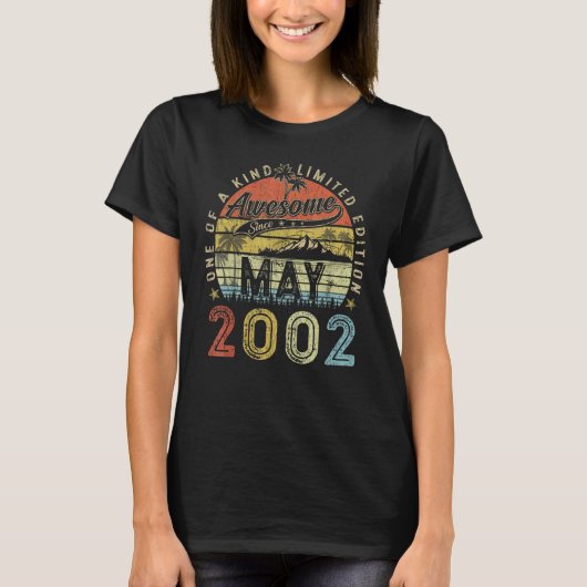 21 jaar oud Geweldige sinds mei 2002 21e verjaarda T-shirt (Voorkant)