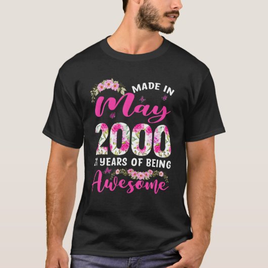 21 jaar oud in mei 2000 t-shirt (Voorkant)
