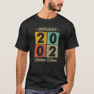 21 jaar oud januari 2002 21ste verjaardag 1 t-shirt