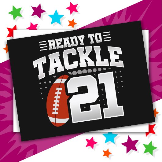 21 Jaar Oud Tackle Football Party 21e Verjaardag Briefkaart