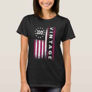 21 Jaar Oud Vintage 2001 Amerikaanse Vlag 21e Ver T-shirt