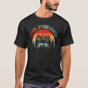 21 jaar oude 21e jaardag niveau 21 ontgrendelde vi t-shirt