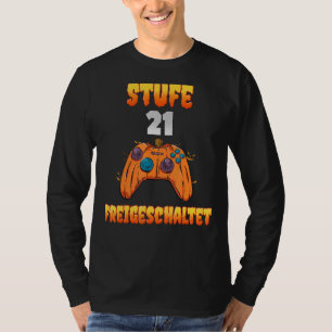 21 jaar oude 21e jaardag niveau 21 ontgrendelde vi t-shirt
