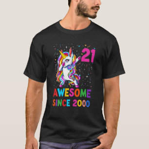 21 jaar oude 21ste verjaardag Unicorn Dabbing for T-shirt