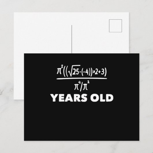 21 jaar oude algebra vergelijking grappige 21ste v briefkaart (Voorkant / Achterkant)