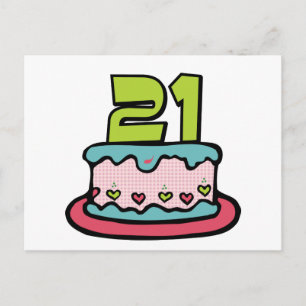 21 jaar oude Birthday Cake Briefkaart