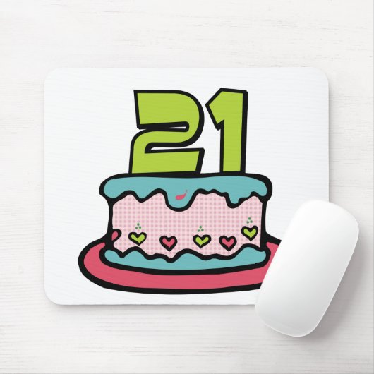 21 jaar oude Birthday Cake Muismat (Met muis)