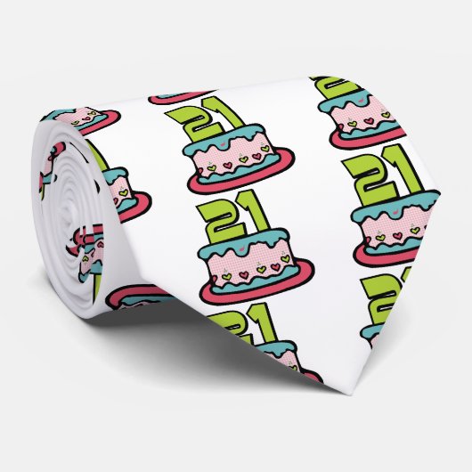 21 jaar oude Birthday Cake Stropdas (Opgerold)
