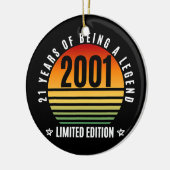 21 jaar oude cadeauretro 2001 Limited Edition 21st Keramisch Ornament (Links)