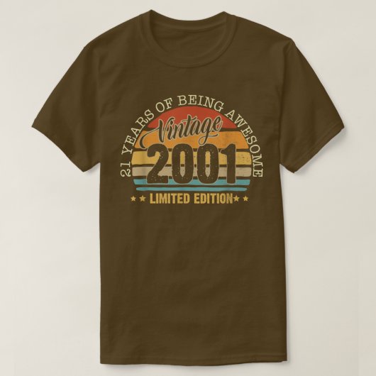 21 jaar oude Gift 2001 Limited Edition 21s T-shirt (Design voorkant)