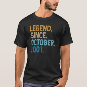 21 jaar oude leggende sinds oktober 2001 21ste geb t-shirt