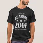 21 jaar oude  oldtimer 2001 21e verjaardag t-shirt (Voorkant)