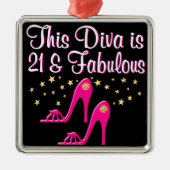 21 JAAR OUDE SCHOENENKONINGIN METALEN ORNAMENT (Voorkant)