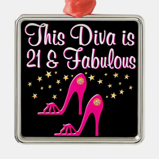 21 JAAR OUDE SCHOENENKONINGIN METALEN ORNAMENT (Voorkant)