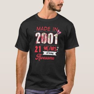 21 jaar oude Vintage 2001 21e verjaardag T-shirt