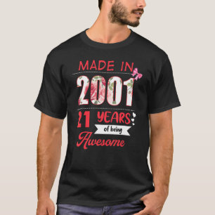 21 jaar oude Vintage 2001 21e verjaardag T-shirt