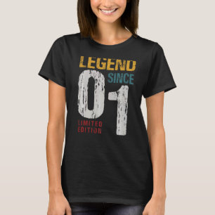 21 jaar oude Vintage 2001 21e verjaardagsdecoratie T-shirt