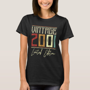 21 jaar oude Vintage 2001 21ste verjaardag T-shirt