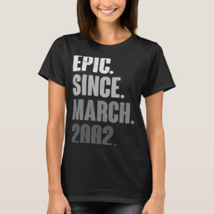 21 jaar oude Vintage 2002 maart 21 december 2002 T-shirt