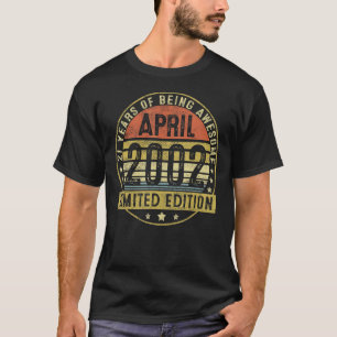 21 jaar oude Vintage april 2002 21ste verjaardag T-shirt