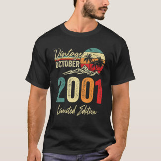 21 jaar oude Vintage oktober 2001 21ste verjaardag T-shirt