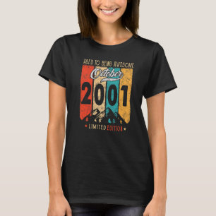 21 jaar Oude Vintage oktober 2001 21ste verjaardag T-shirt
