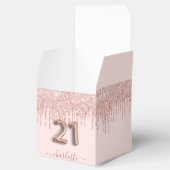 21 jaar roze roze roze roze roos goud glitter dank bedankdoosjes (Geopend)