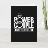 21 jaar Sterk Machtspaar Schattige 21st Jubileum Kaart (Voorkant)