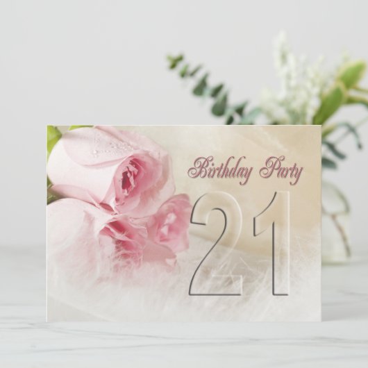 21 jaar verjaardagsfeestje kaart (Staand voorkant)