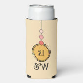 21 jaar Voeg initialen toe aan elke leeftijd oranj Seltzer Blikjeskoeler (Seltzer Voorkant)