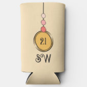 21 jaar Voeg initialen toe aan elke leeftijd oranj Seltzer Blikjeskoeler (Voorkant)