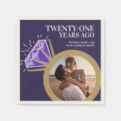 21-jarig jubileumfeest Iolite paarse ring foto Servet (Voorkant)