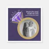 21-jarig jubileumfeest Iolite paarse ring foto Servet (Voorkant)