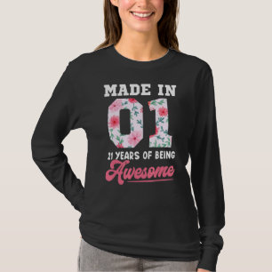 21-jarig meisje voor de 21ste verjaardag, geboren t-shirt