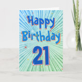 21-jarige 3D Blue Chill 21st Birthday Card Kaart (Voorkant)