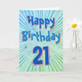 21-jarige 3D Blue Chill 21st Birthday Card Kaart