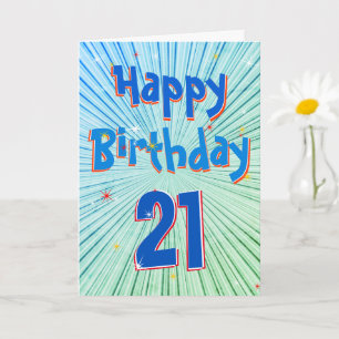 21-jarige 3D Blue Chill 21st Birthday Card Kaart